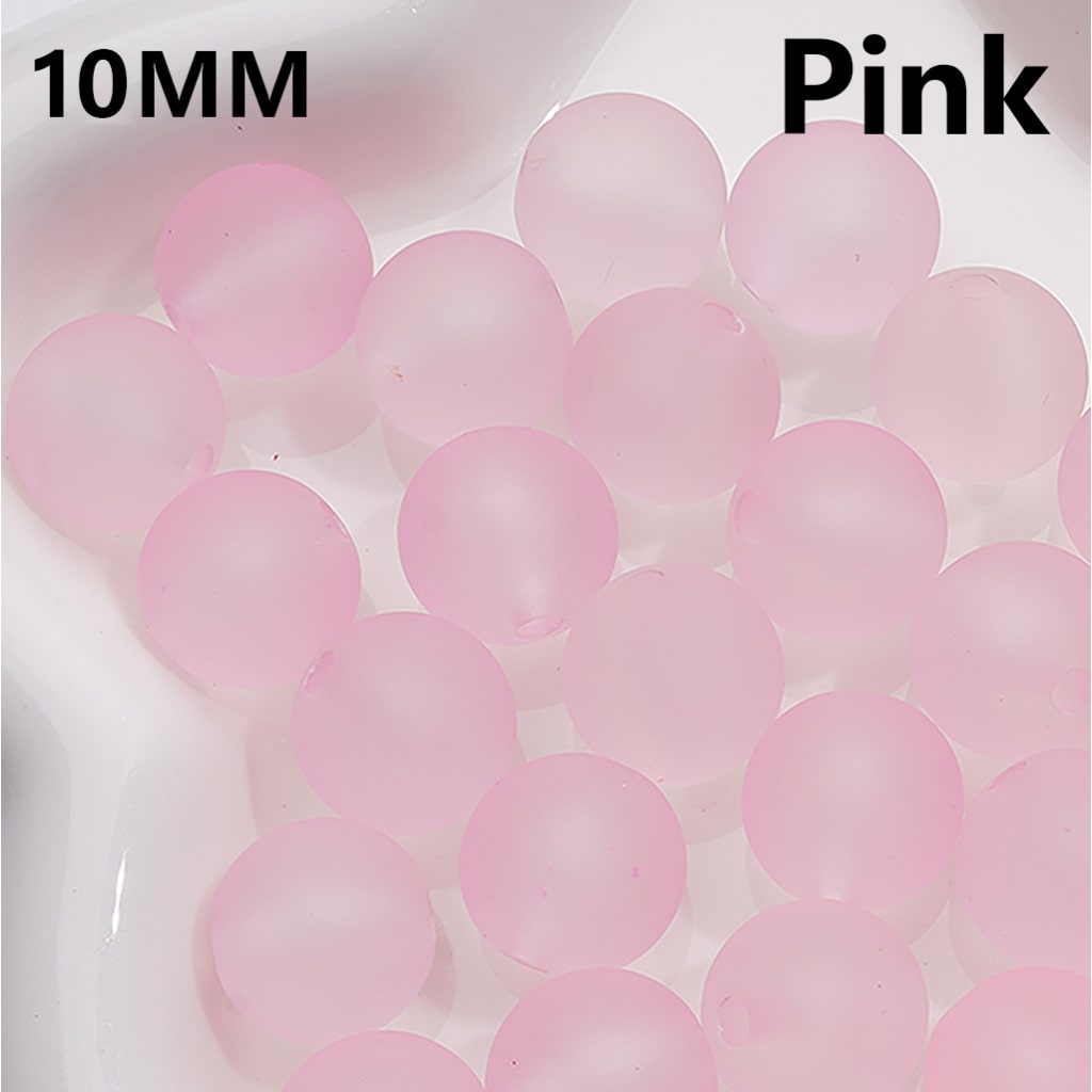 Multi-Color Translucent Frosted Matte Round Acrylic Beads 10MM, (Single Color is available for 900pcs(Whole bag))
