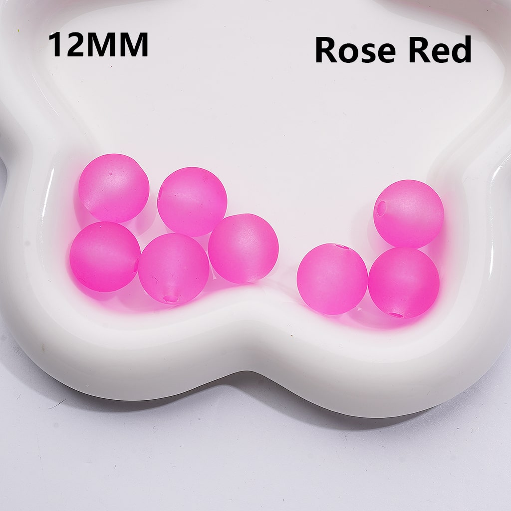 Multi-Color Round Acrylic Beads Frosted Matte Translucent 12MM (Single Color is available for 500pcs Whole bag)