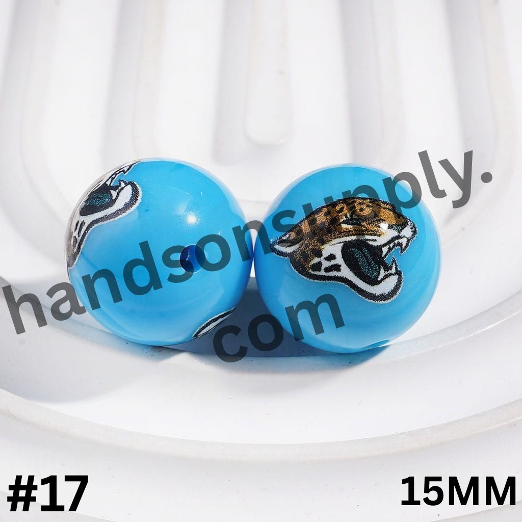 American Football Team Acrylic Beads for Bracelets, 15MM