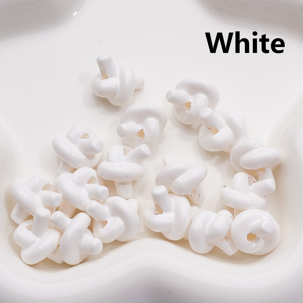 Knot Tie Cute in Solid Color Acrylic Beads Around 15*17MM (Single Color is available for 200pcs Whole bag)