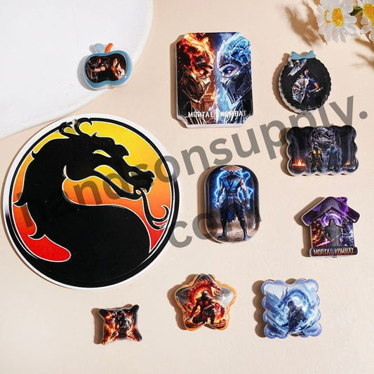 Powerful Warrior Fantasy Game Character Series Acrylic Beads and Pendants, Random Mix