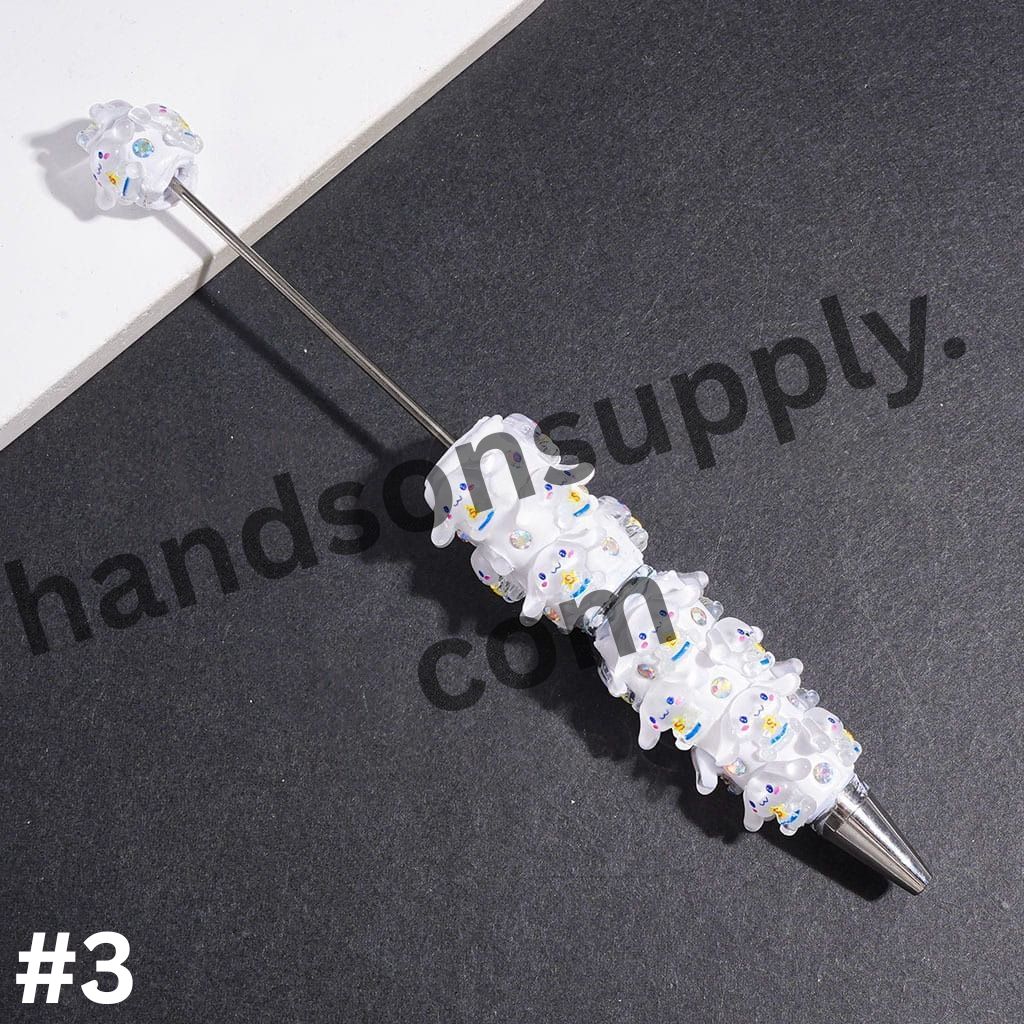 Adorable Big-Eared Dog Character Series with AB Rhinestones Beadable Clay Pen