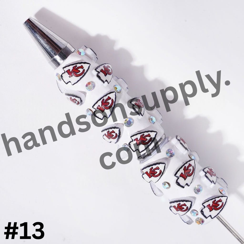 NY American Football Baseball Team Designs with Sparkling AB Rhinestones Beadable Clay Pens