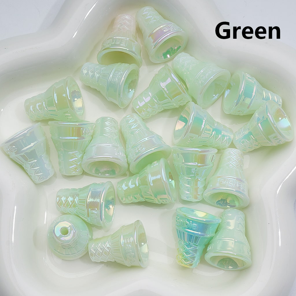 Luminous Ice Cream Cone UV Coating Acrylic Bead 21*18MM (Single Color is available for 200pcs Whole bag)
