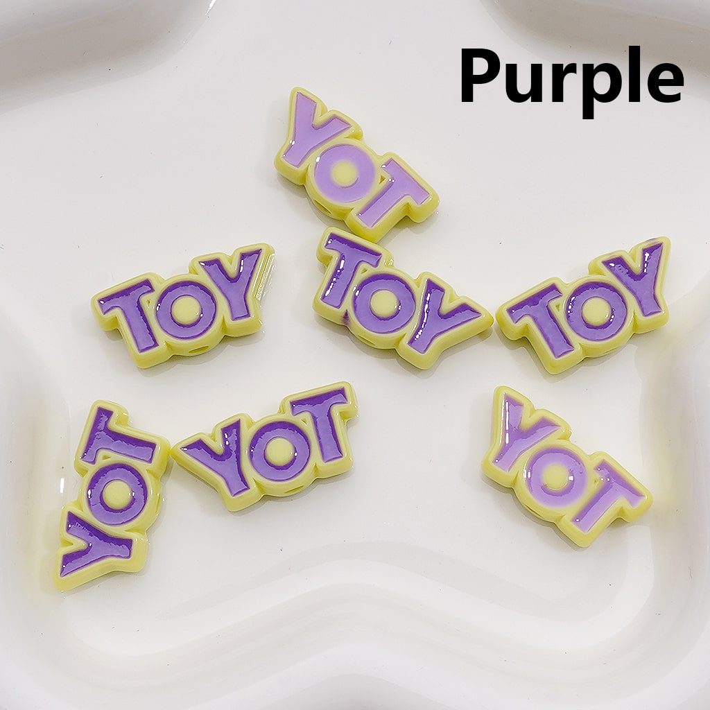 TOY Letters Cute Acrylic Beads 25*12MM (Single Color is available for 200pcs Whole bag)