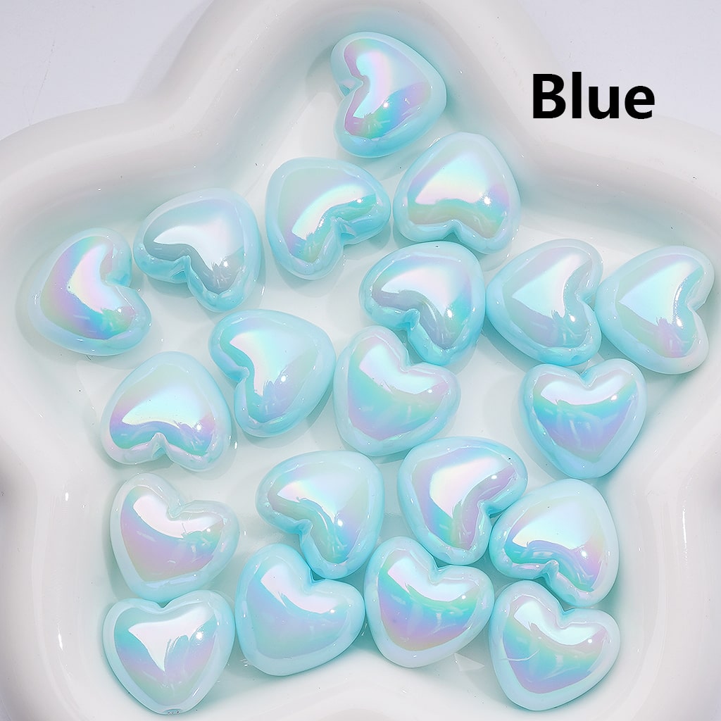 Luminous Hearts UV Coating Acrylic Beads 22*19MM (Single Color is available for 200pcs Whole bag)