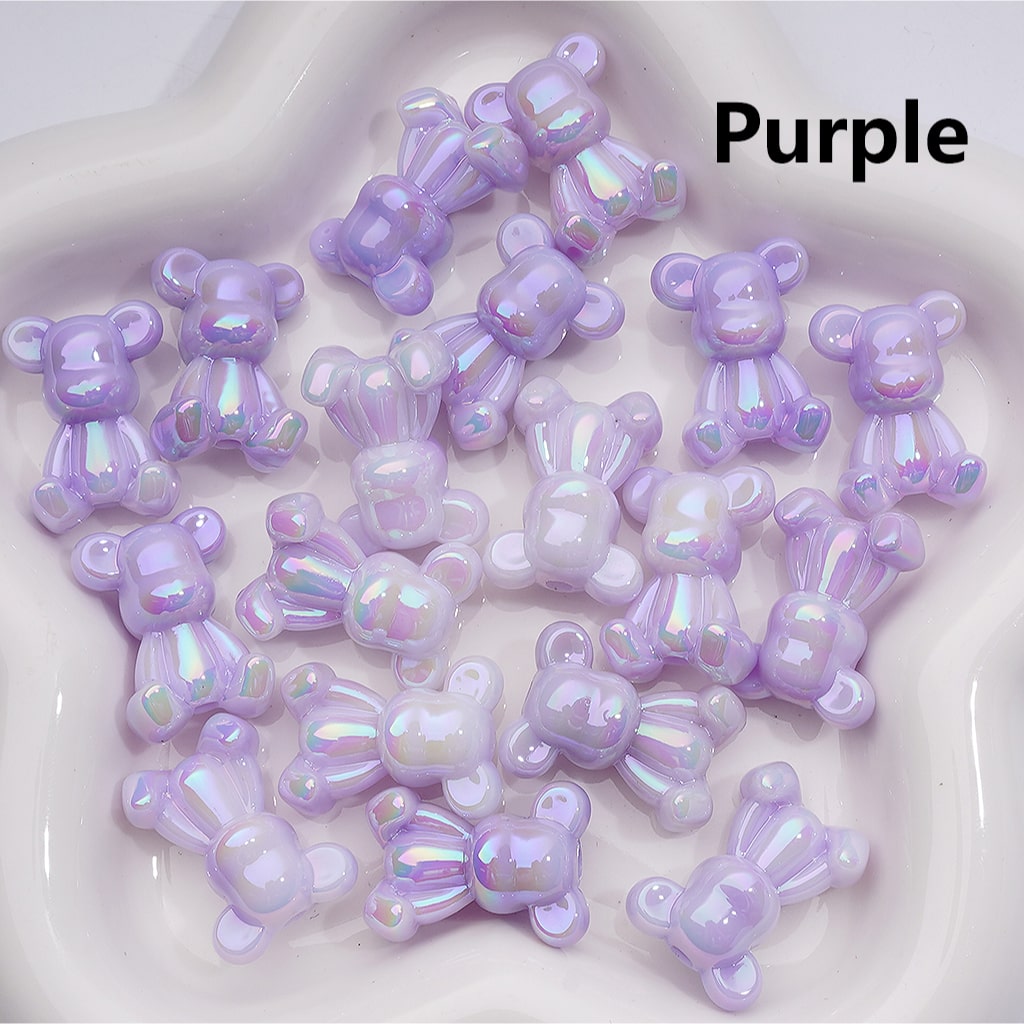 Luminous Cute Bearbrick Gloomy UV Coating Acrylic Beads 18*24MM (Single Color is available for 200pcs Whole bag)