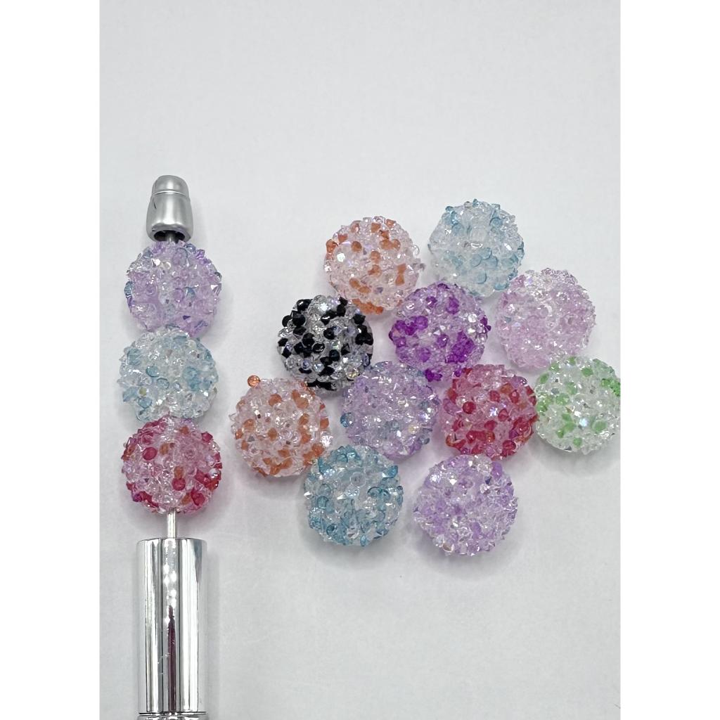 Clear Double Color Sugar Beads Acrylic Beads, Random Mix,  Around 16MM