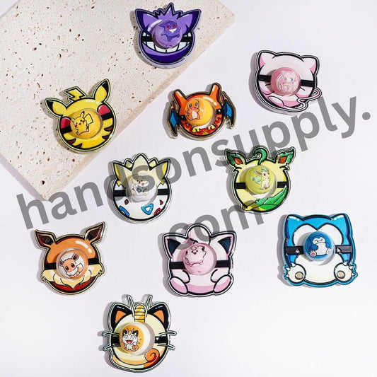 Small Monster Character Designs with Magic Egg Frame & Round Acrylic Beads, Random Mix (Please Read the Description)