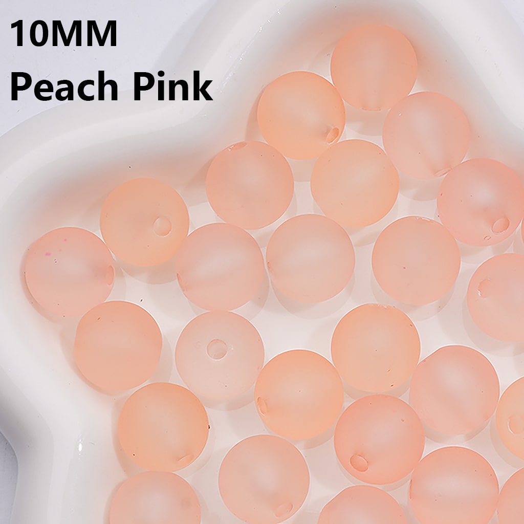 Multi-Color Translucent Frosted Matte Round Acrylic Beads 10MM, (Single Color is available for 900pcs(Whole bag))