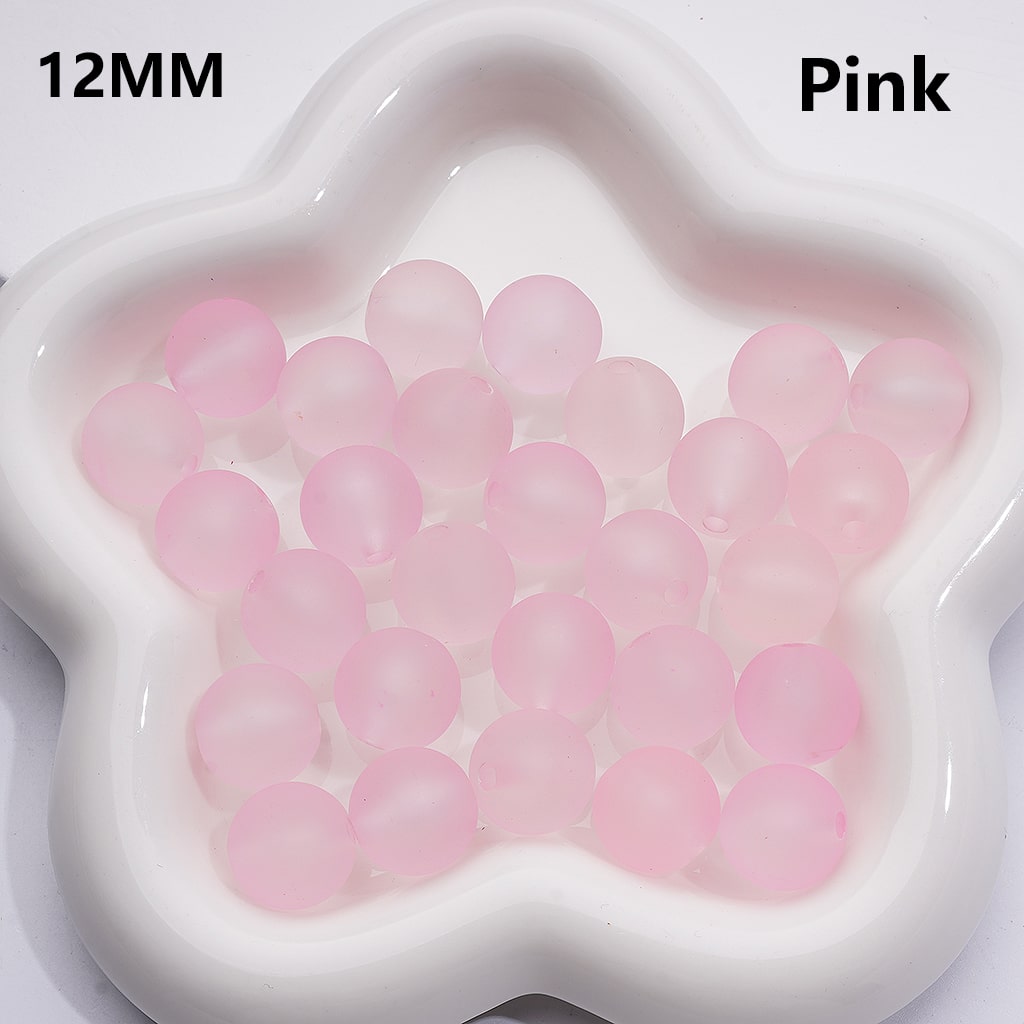 Multi-Color Round Acrylic Beads Frosted Matte Translucent 12MM (Single Color is available for 500pcs Whole bag)
