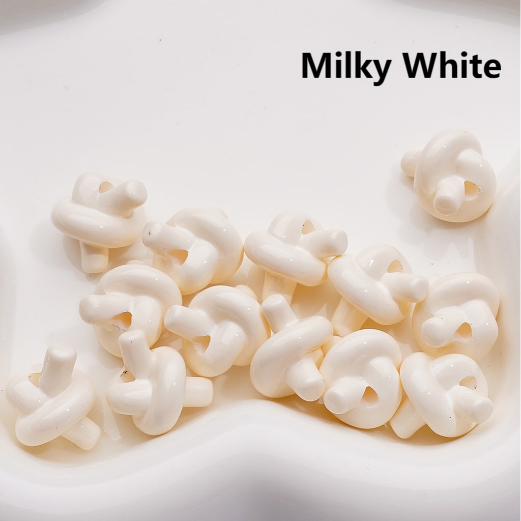 Knot Tie Cute in Solid Color Acrylic Beads Around 15*17MM (Single Color is available for 200pcs Whole bag)