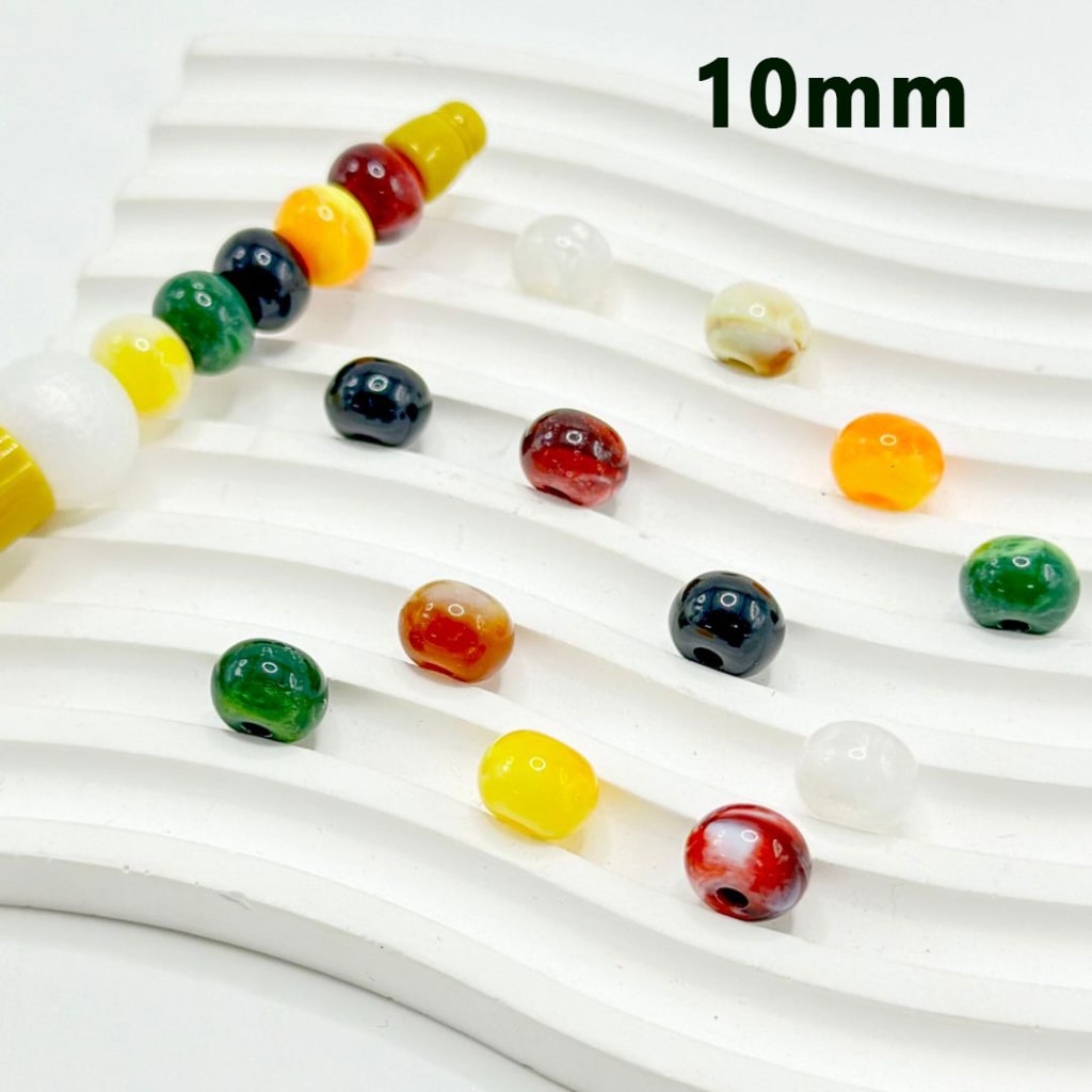 Multi-Color Wheel Mini Cute Acrylic Beads, 10MM