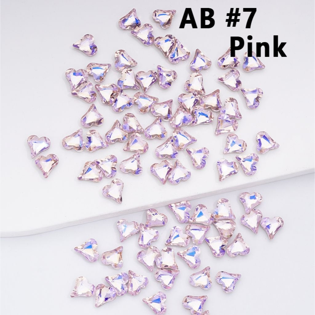 Mini Shiny Heart Charms for Jewelry Making Cute Design, 8*9MM