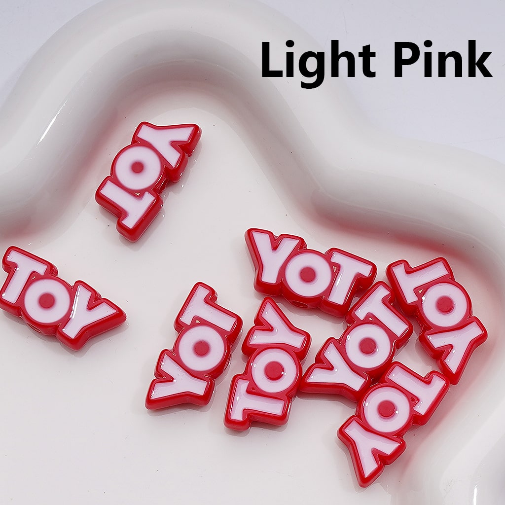 TOY Letters Cute Acrylic Beads 25*12MM (Single Color is available for 200pcs Whole bag)