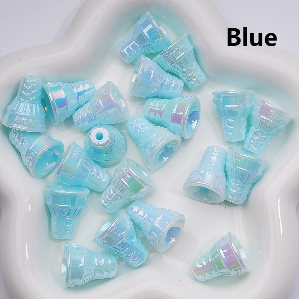 Luminous Ice Cream Cone UV Coating Acrylic Bead 21*18MM (Single Color is available for 200pcs Whole bag)
