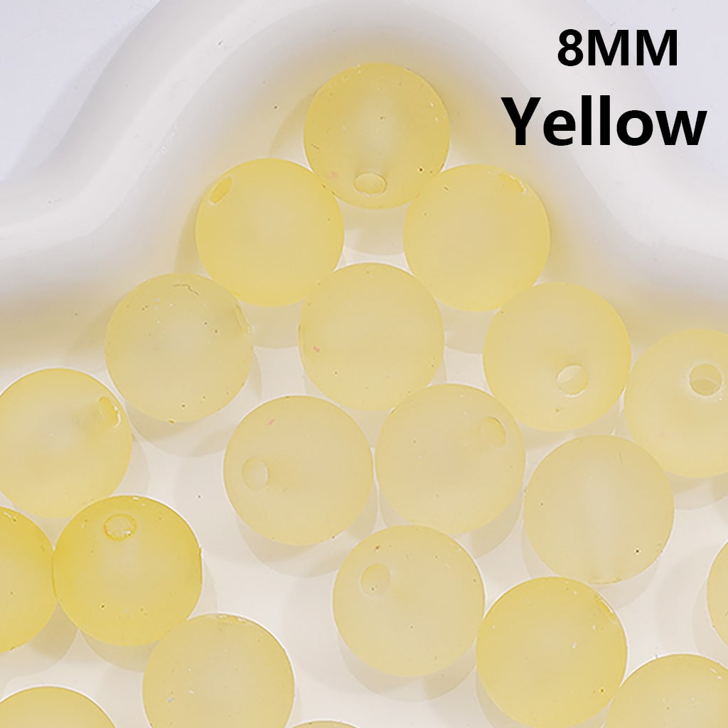 Translucent Frosted Matte Multi-Color Round Acrylic Waist Beads for Jewelry Making 8MM