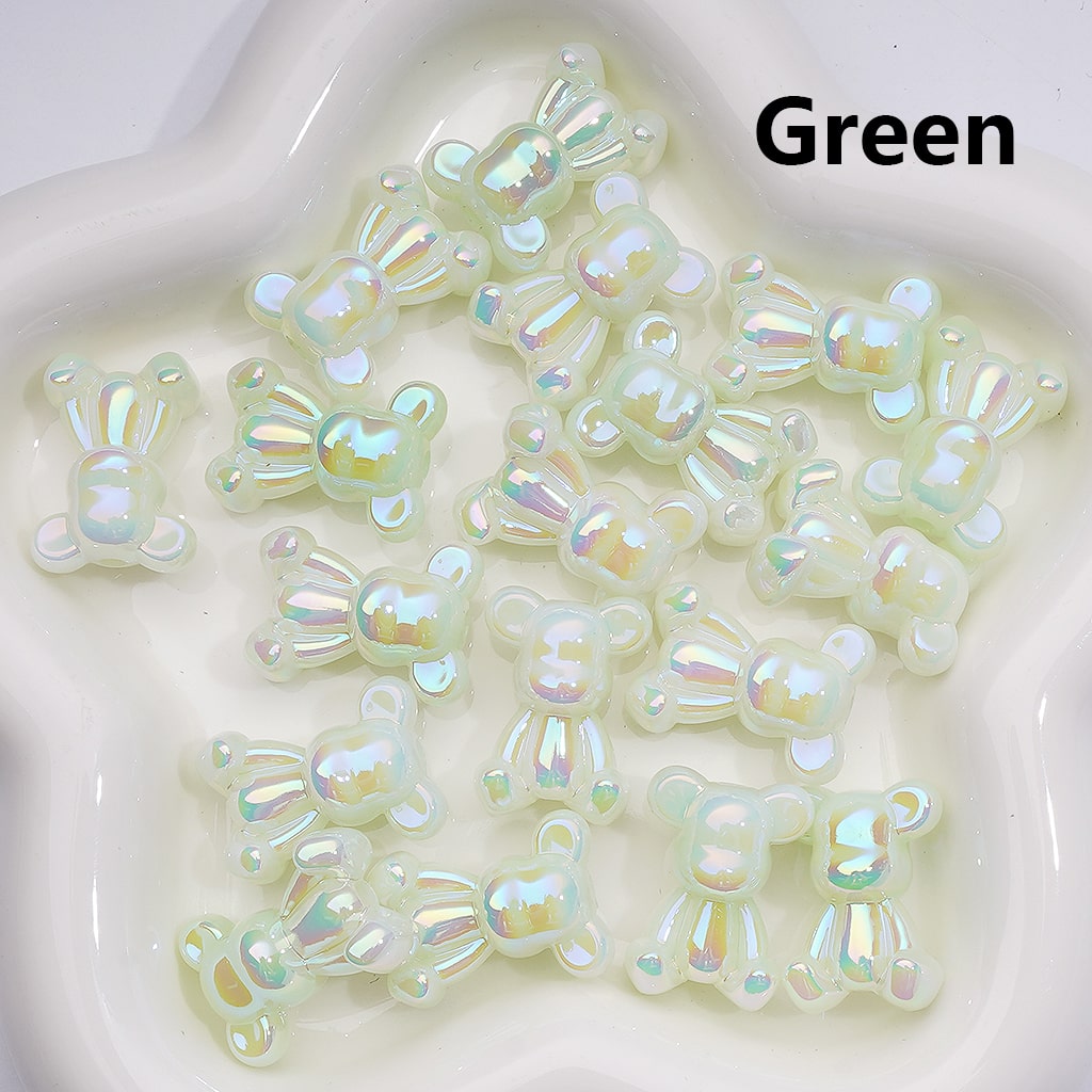 Luminous Cute Bearbrick Gloomy UV Coating Acrylic Beads 18*24MM (Single Color is available for 200pcs Whole bag)