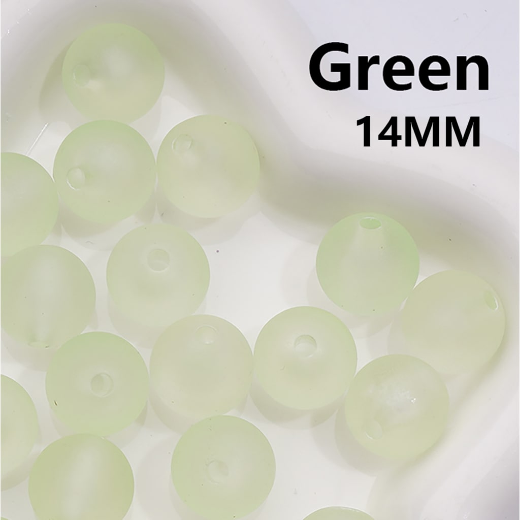 Multi-Color Acrylic Beads Round Frosted Matte Translucent, 14MM (Single Color is available for 300pcs Whole bag)