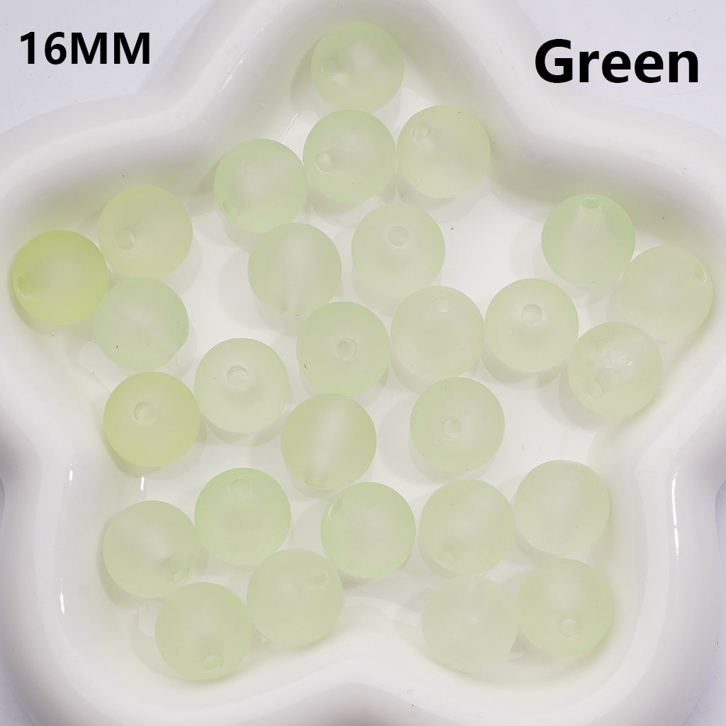 Multi-Color Frosted Matte Translucent Round Acrylic Beads, 16MM