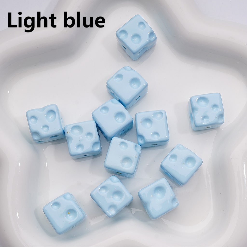 Cheese Cube Square Acrylic Beads Solid Color 14MM (Single Color is available for 200pcs Whole bag)