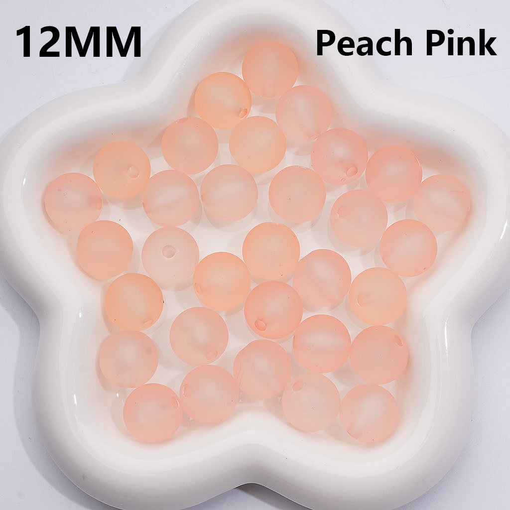 Multi-Color Round Acrylic Beads Frosted Matte Translucent 12MM (Single Color is available for 500pcs Whole bag)