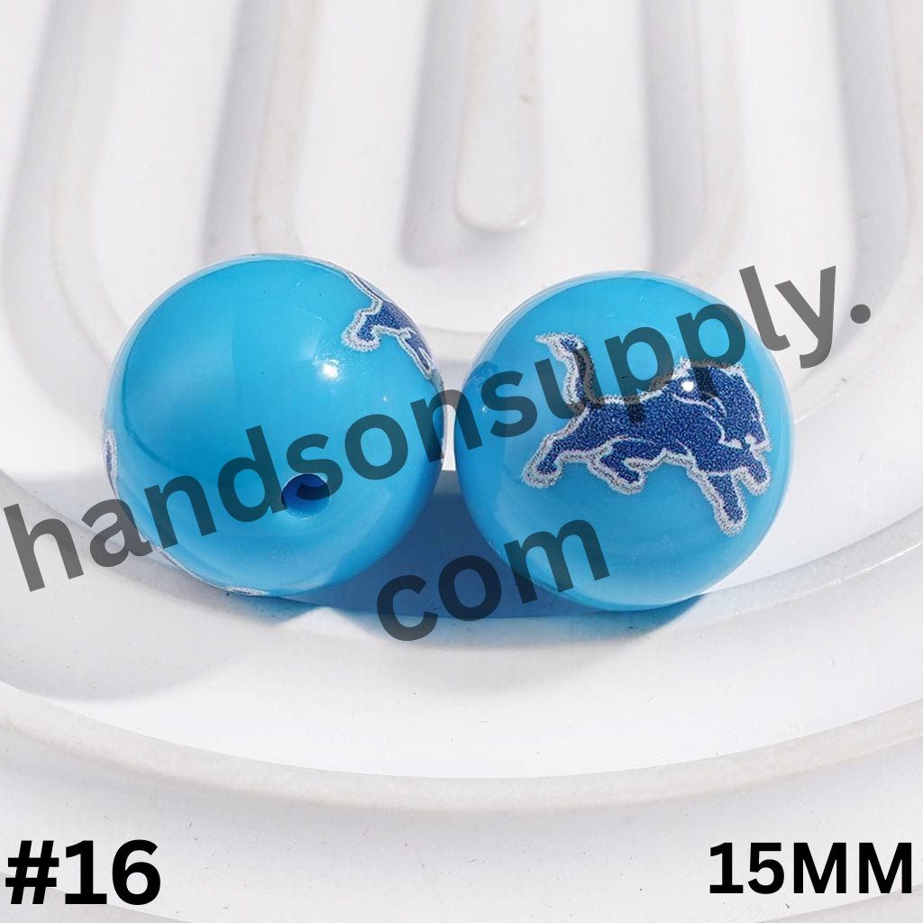 American Football Team Acrylic Beads for Bracelets, 15MM