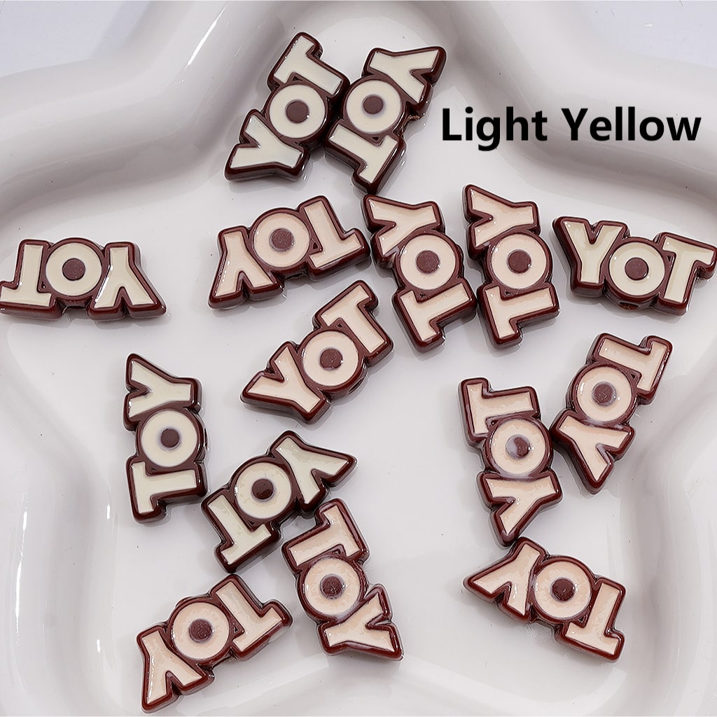 TOY Letters Cute Acrylic Beads 25*12MM (Single Color is available for 200pcs Whole bag)