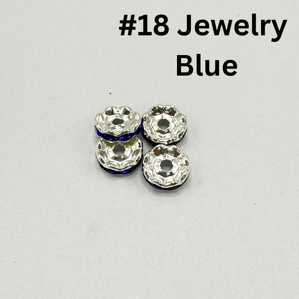 Wavy Metal Spacers with Rhinestones in Solid Colors, 12MM