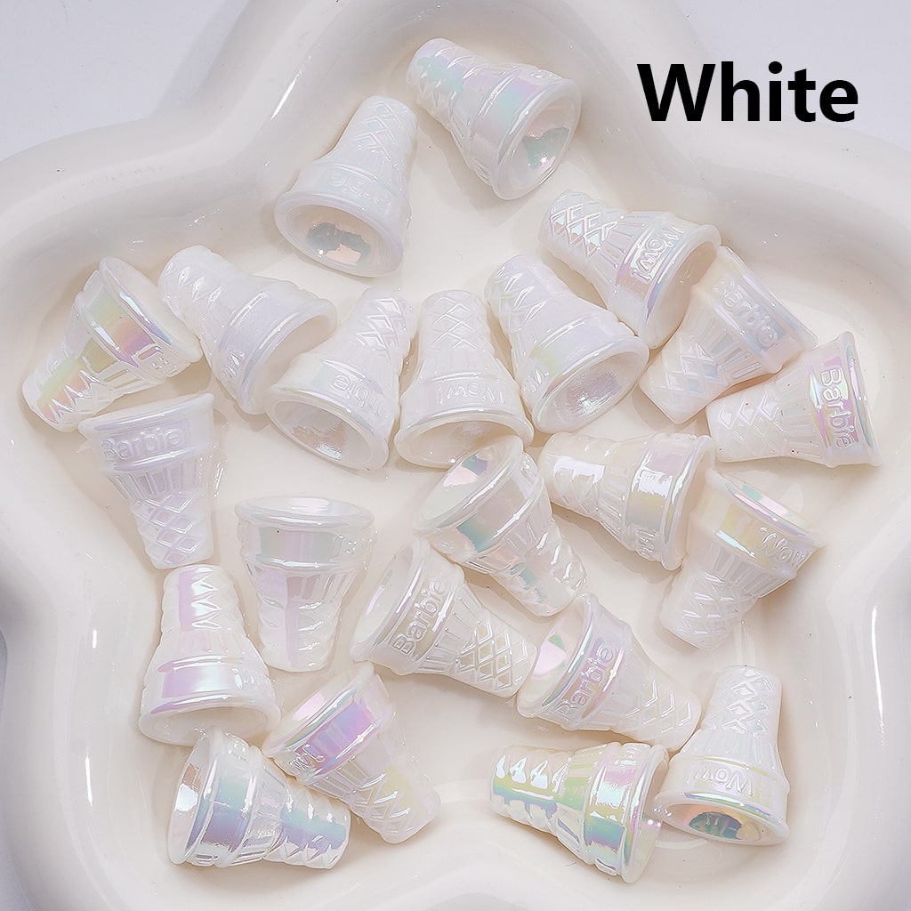 Luminous Ice Cream Cone UV Coating Acrylic Bead 21*18MM (Single Color is available for 200pcs Whole bag)