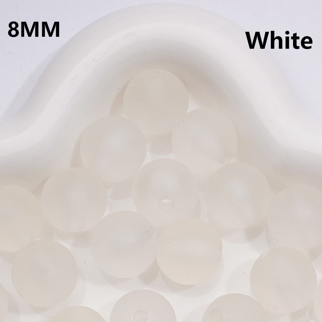Translucent Frosted Matte Multi-Color Round Acrylic Waist Beads for Jewelry Making 8MM