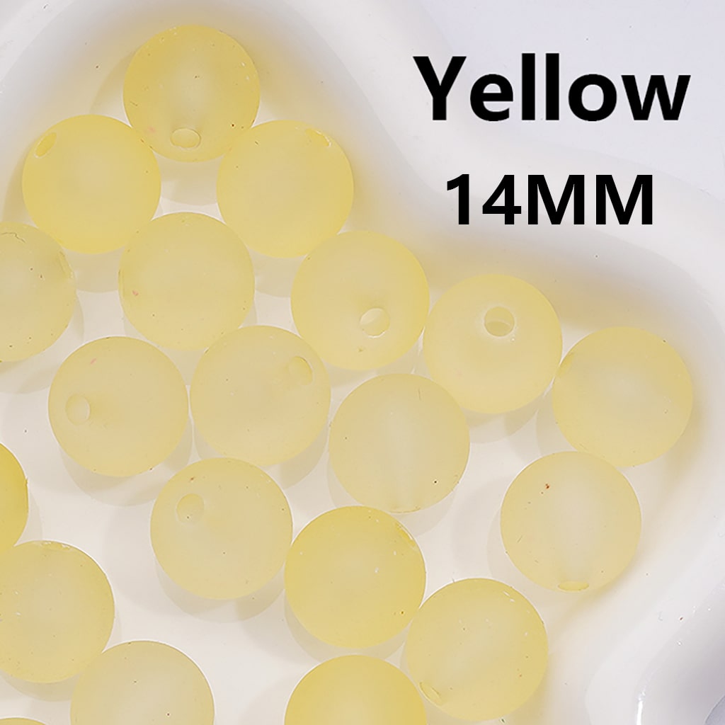 Multi-Color Acrylic Beads Round Frosted Matte Translucent, 14MM (Single Color is available for 300pcs Whole bag)