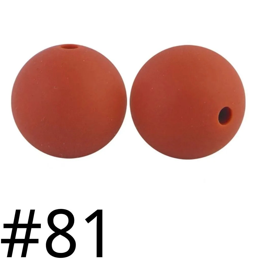 Silicone Beads, Solid Colors, 15 mm