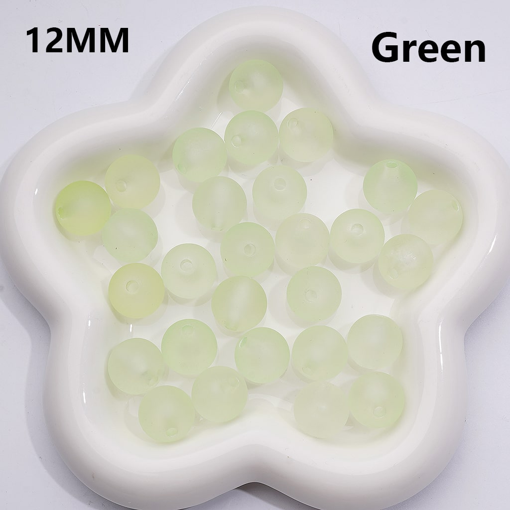 Multi-Color Round Acrylic Beads Frosted Matte Translucent 12MM (Single Color is available for 500pcs Whole bag)