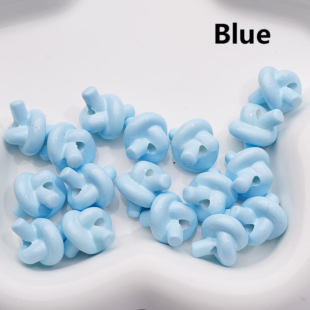 Knot Tie Cute in Solid Color Acrylic Beads Around 15*17MM (Single Color is available for 200pcs Whole bag)