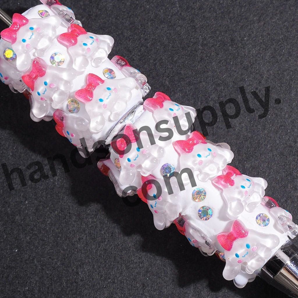 Adorable Big-Eared Dog Character Series with AB Rhinestones Beadable Clay Pen