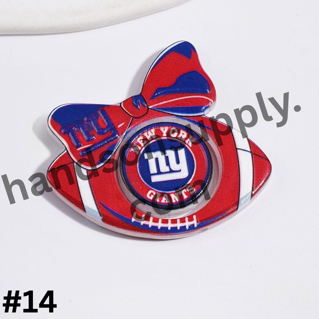 American Football Team Design Hollow Bowtie Frame with Flat Round Acrylic Beads Collection Set, Large Size