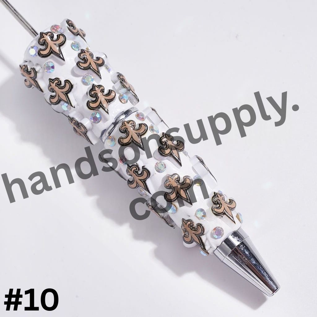 NY American Football Baseball Team Designs with Sparkling AB Rhinestones Beadable Clay Pens