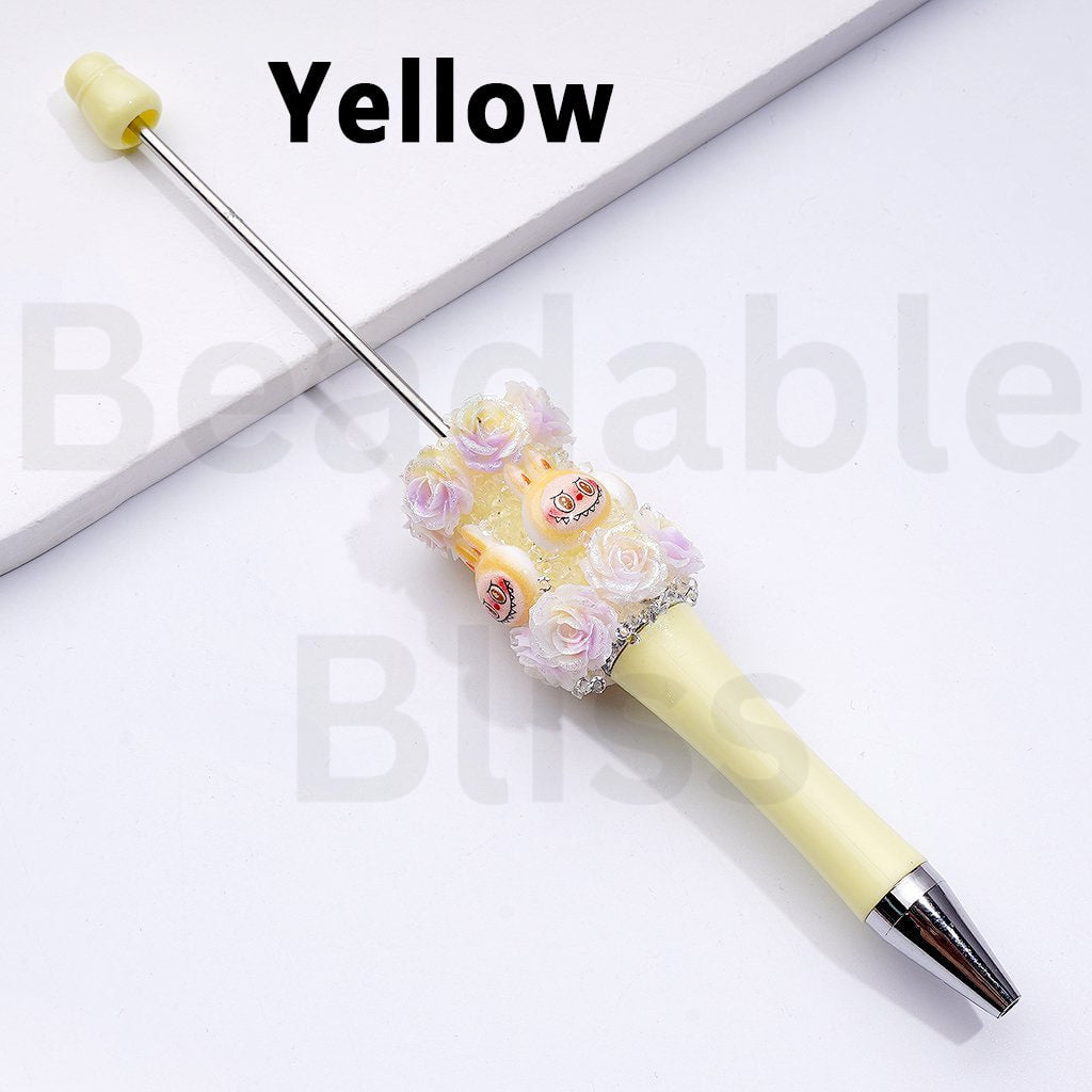 Luminous Glitter Flower Tiny Goblin Monster Doll Character Head Clear Sugar Beadable Pens