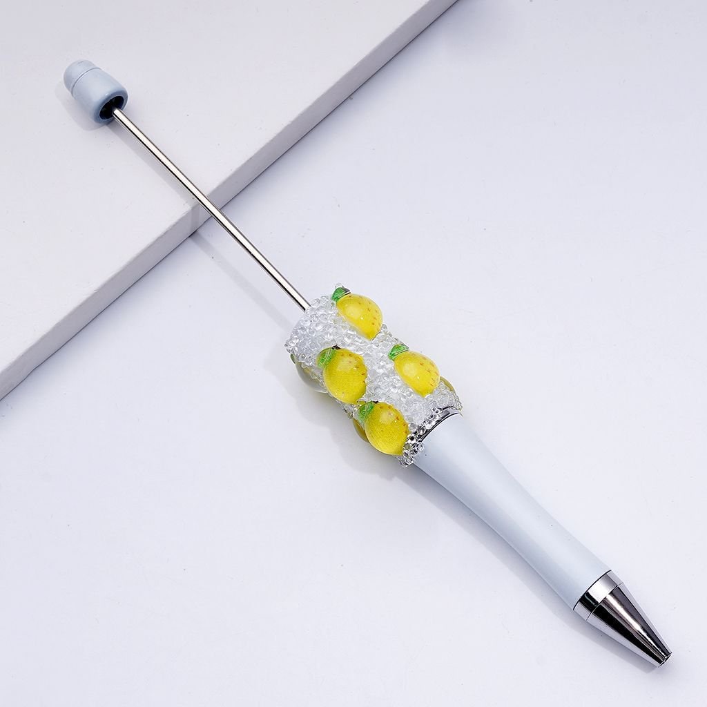 Vibrant Fruit-Themed Beadable Pens – Clear Sugar White Design for a Fresh Look