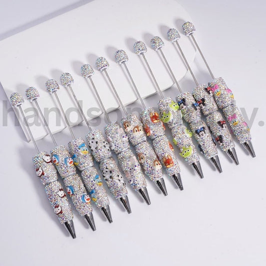 AB Rhinestones Cute Cartoon Sanrio & Friends Charms Hello Kitty, Doraemon, Donald Duck, Minni, Mickey, Kuromi, Wild Fox Beadable Clay Pens