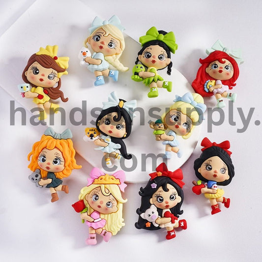 Soft PVC Rubber Princess Girl Figurine Beads Adorable Princess Series Holding Items