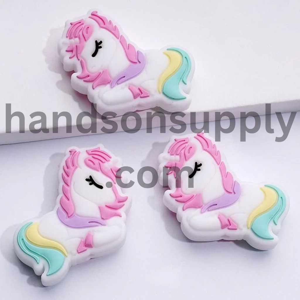 Cute Mini Pony Cartoon Silicone Focal Beads