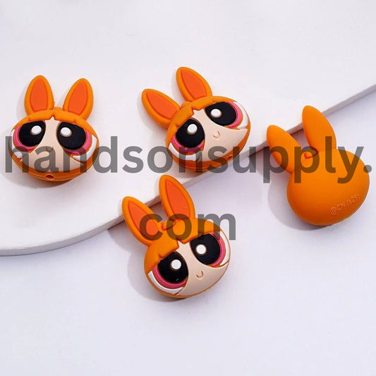 3D Powerpuf Girls Cute Blosso Silicone Focal Beads
