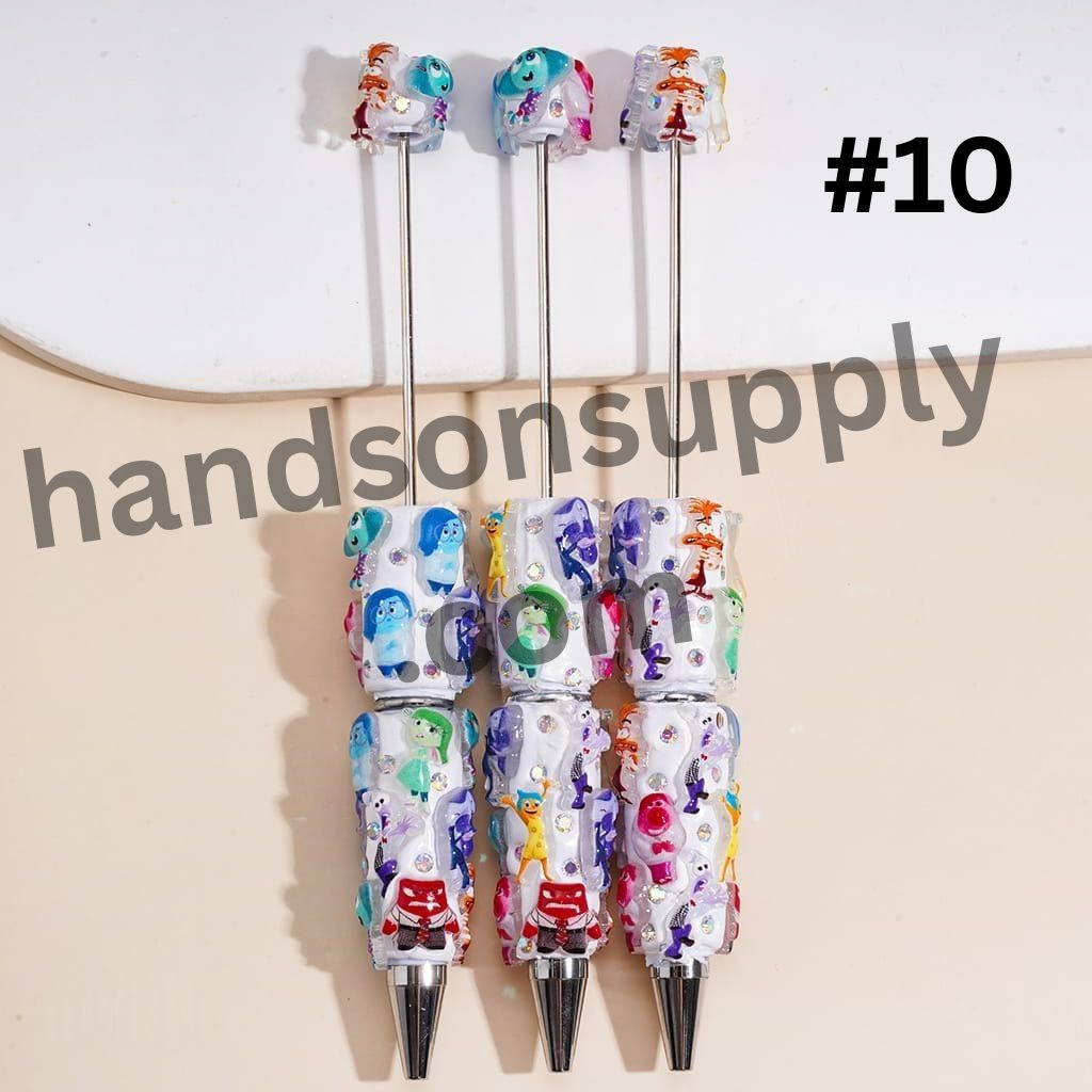 Adorable Five Emotions Mind Character Series, Multi-Color Beadable Clay Pens