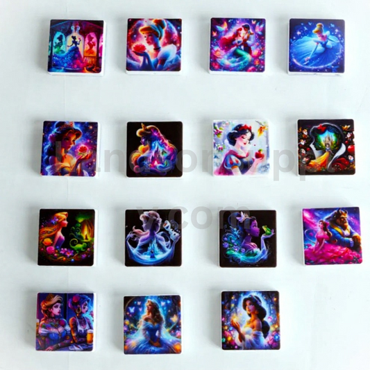 Princess Disne Series Silicone Focal Beads, Random Mix