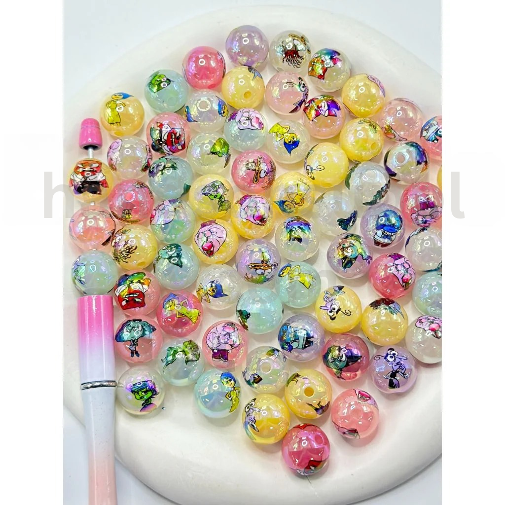 Inside Out Movie Theme Round 16MM Character Design Acrylic Beads