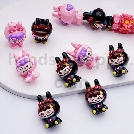 Hand-Painted Labub Monster Pop Mar Design Vivid Acrylic Beads Around 32*21MM