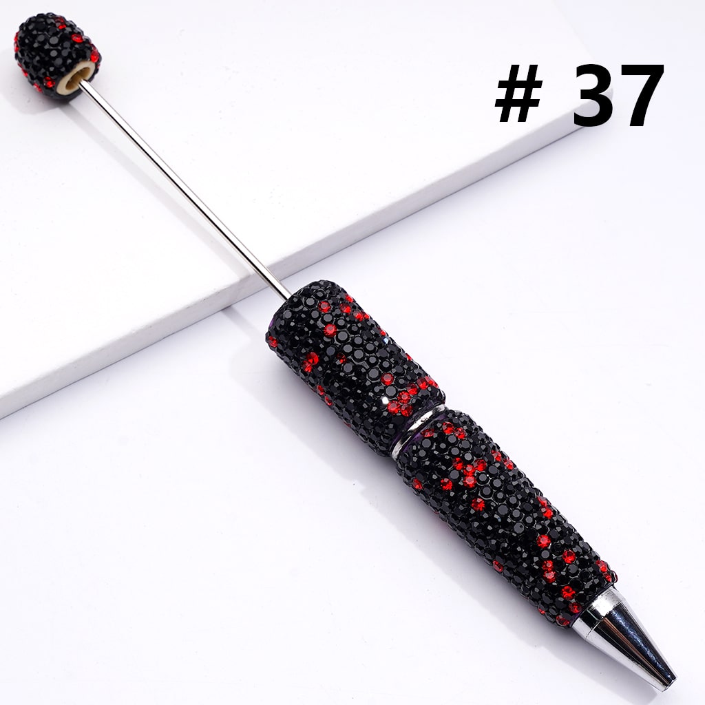Halloween with Orange & Black Rhinestones Beadable Clay Pens Covered the Entire Pen
