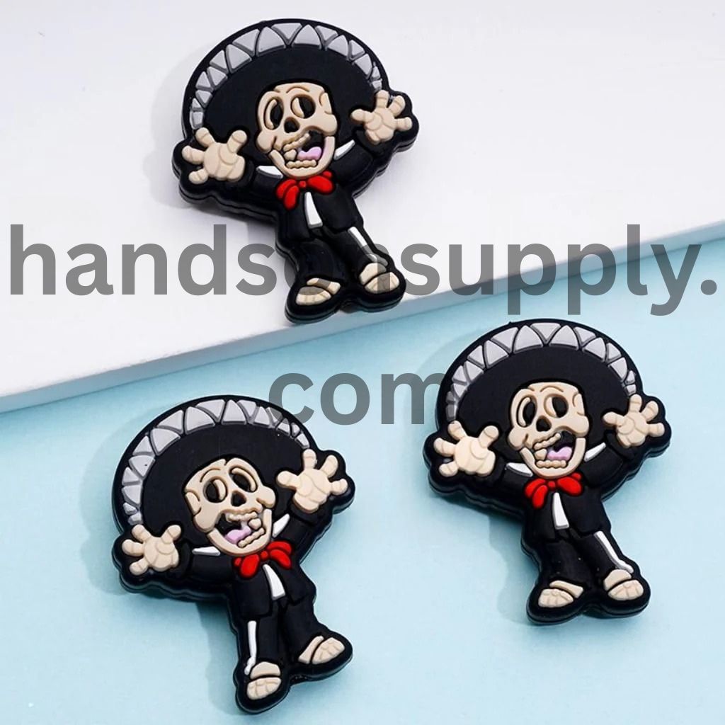 Adorable Mariachi De La Cruz Mexico Music Band Silicone Focal Beads